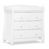 boori urbane sleigh 3 drawer chest with changing station white