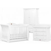 Boori Sleigh Royale 3 Piece Room Set-White (Cotbed, Changer & Wardrobe) + Free Cotbed Spring Mattress Worth £80!