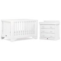 Boori Eton Expandable 2 Piece Room Set-White (Cotbed & Changer)+ Free Cotbed Spring Mattress Worth £80!