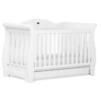 Boori Sleigh Royale Cot Bed-White + Free Cot bed Foam Mattress Worth £60!