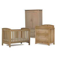 Boori Classic 3 Piece Room Set-Almond (Cotbed, Changer & Wardrobe) + Free Cotbed Spring Mattress Worth £80!