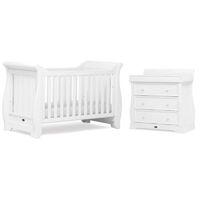 boori sleigh 2 piece room set white cotbed changer free cotbed spring  ...