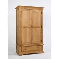 Bordeaux Oak Double Wardrobe with Drawer