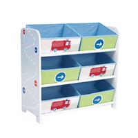 Boys Vehicles 6 Bin Storage