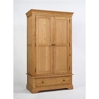 Bordeaux Oak Double Wardrobe with Drawer