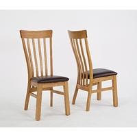 bordeaux oak dining chairs pair