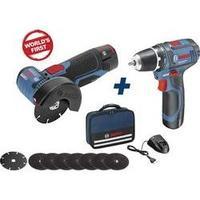 Bosch GWS10, 8-76 V-EC+GSR10, 8-2-LI Cordless drill 10.8 V 2.5 Ah Li-ion incl. spare battery, incl. accessories, incl. bag