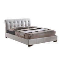 boston faux leather bed frame kingsize white