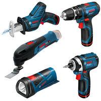 bosch bosch gsb 5 piece 12v power tool kit