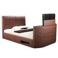 Body Impressions Miami 5FT Kingsize Leather TV Bed - Brown