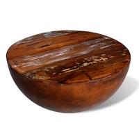 Bowl Shaped Coffee Table Solid Reclaimed Wood with Steel Base