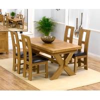 Bordeaux 160cm Solid Oak Extending Dining Table with Louis Chairs