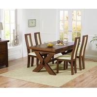 Bordeaux 160cm Dark Solid Oak Extending Dining Table with Toronto Chairs