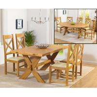 bordeaux 165cm oak all sides extending table with cheshire chairs