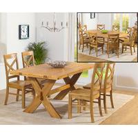 Bordeaux 165cm Oak All Sides Extending Table with Cavendish Chairs