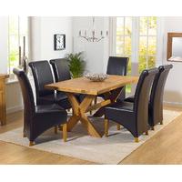 Bordeaux 165cm Oak All Sides Extending Table with Kentucky Chairs