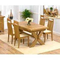Bordeaux 160cm Solid Oak Extending Dining Table with Monaco Chairs