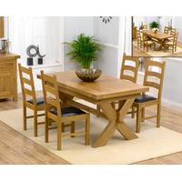 bordeaux 160cm solid oak extending dining table with vermont chairs