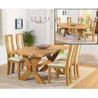 bordeaux 165cm oak all sides extending table with toronto chairs