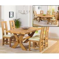 Bordeaux 165cm Oak All Sides Extending Table with Louis Chairs