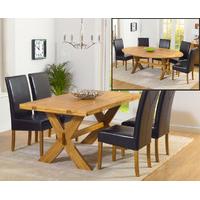 Bordeaux 165cm Oak All Sides Extending Table with Rustique Chairs