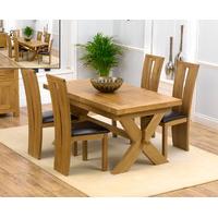 bordeaux 160cm solid oak extending dining table with montreal chairs