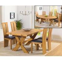 Bordeaux 165cm Oak All Sides Extending Table with Montreal Chairs