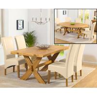 Bordeaux 165cm Oak All Sides Extending Table with Cannes Chairs