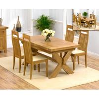 Bordeaux 200cm Solid Oak Extending Dining Table with Monaco Chairs