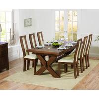 Bordeaux 200cm Dark Solid Oak Extending Dining Table with Toronto Chairs