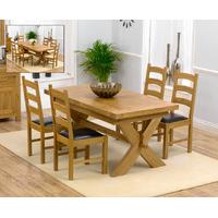 Bordeaux 200cm Solid Oak Extending Dining Table with Vermont Chairs