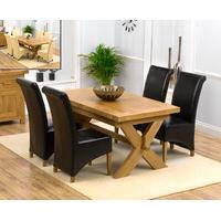 bordeaux 160cm solid oak extending dining table with kentucky chairs