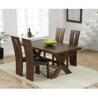 bordeaux 165cm dark oak all sides extending table with montreal chairs