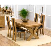 Bordeaux 160cm Solid Oak Extending Dining Table with Toronto Chairs