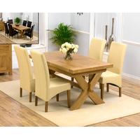 bordeaux 160cm solid oak extending dining table with cannes chairs