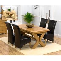 bordeaux 200cm solid oak extending dining table with kentucky chairs