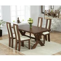 bordeaux 165cm dark oak all sides extending table with toronto chairs