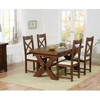 Bordeaux 160cm Dark Solid Oak Extending Dining Table with Cheshire Chairs