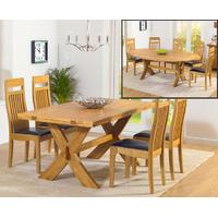 Bordeaux 165cm Oak All Sides Extending Table with Monaco Chairs