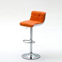 bob orange bar stool in faux leather with chrome base