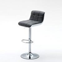 bob grey bar stool in faux leather with chrome base