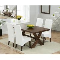 Bordeaux 165cm Dark Oak All Sides Extending Table with WNG Chairs