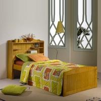 Bookcase Stylish Wooden Single Bed In Honey Pine
