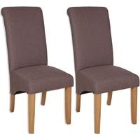 bombay coffee fabric dining chair pair