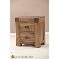 boston oak bedside cabinet 2 drawer