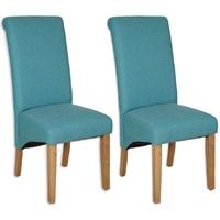 Bombay Aqua Fabric Dining Chair (Pair)