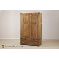 Boston Oak Wardrobe - 2 Door 2 Drawer Gents