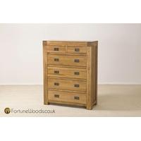 Boston Oak Chest of Drawer - 4+2 Drawer