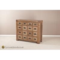 Boston Oak Chest of Drawer - 16 Drawer