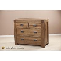 Boston Oak Chest of Drawer - 2+2 Drawer